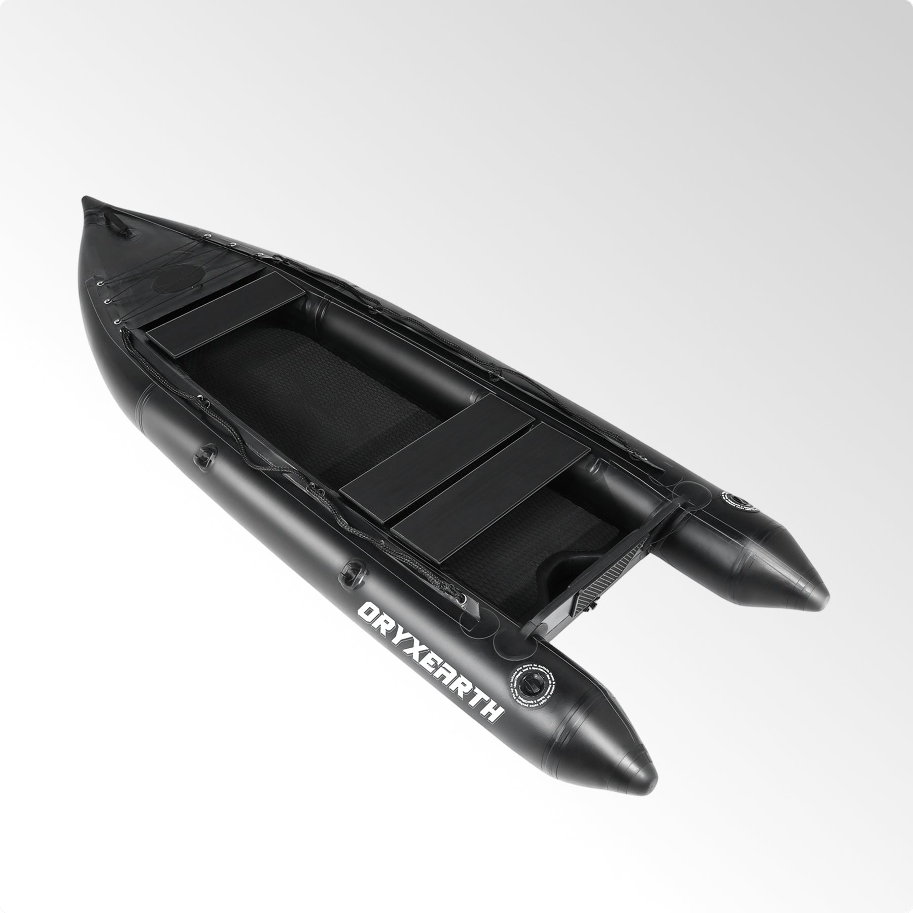 Professional 10.8ft Inflatable Fishing Boat for Adults - Heavy Duty Pontoon Skiff with Aluminum Seat, Includes Pump, Oars & Stabilizer Fin