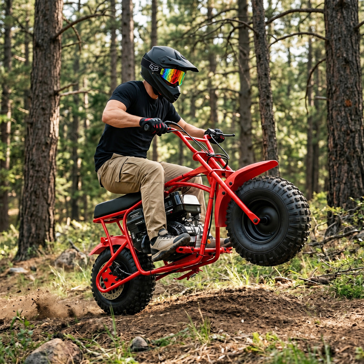 Oryxearth BRM200-1 196cc Gas Mini Bike, 35 MPH 4-Stroke Mini Dirt Bike, Off-Road Pit Bike for Adults & Teens, 220 lbs Max Load