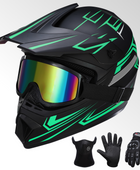 Oryxearth Motocross Dirt Bike Helmet, Off-Road Motorcycle & ATV Helmet with Goggles Gloves