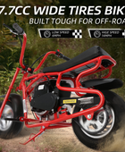 Oryxearth 37.7CC 4-Stroke Mini Bike, Gas Powered Dirt Off Road Trail, up to 15.5 Mph, Red