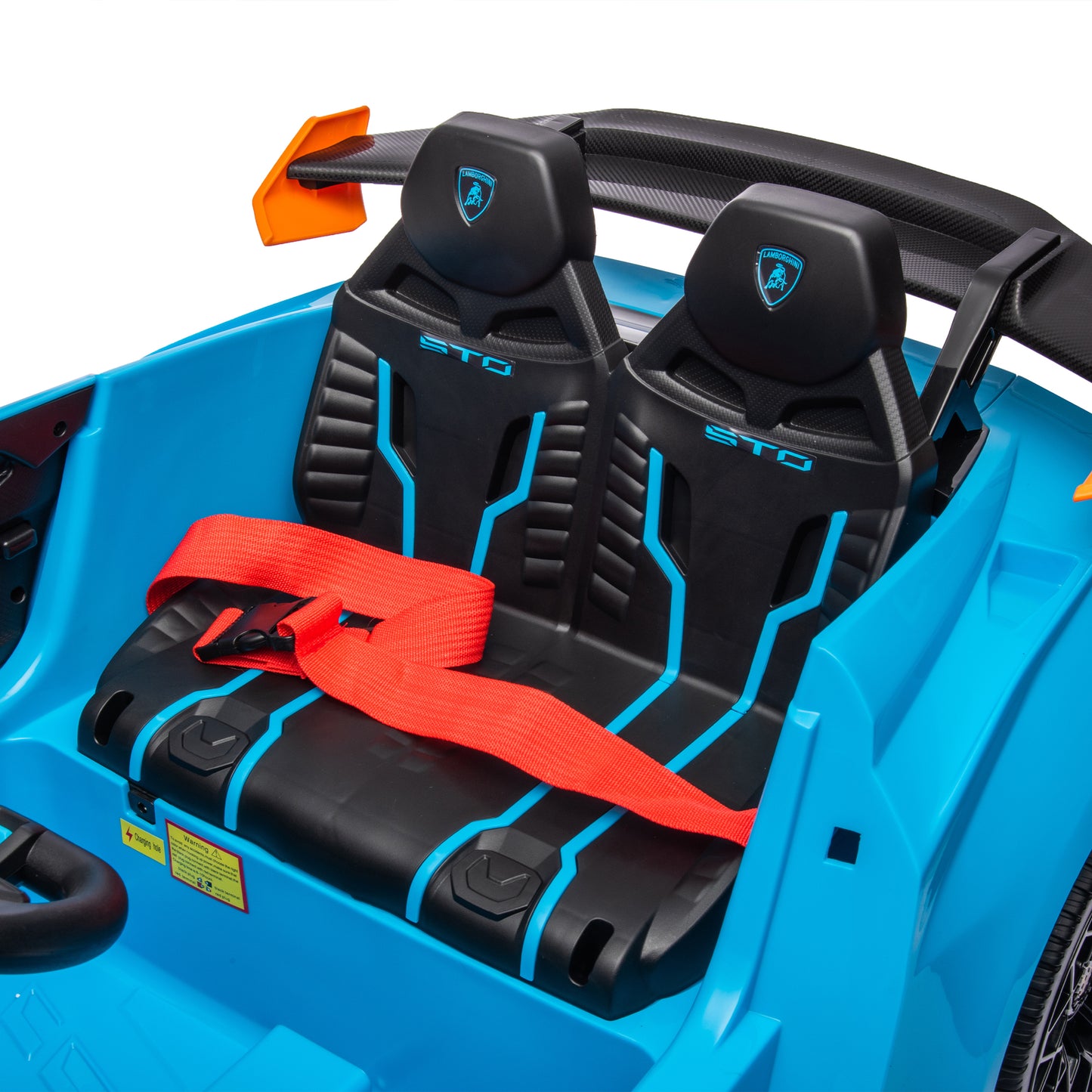 Lamborghini Huracan Sto 24V Kids Electric Ride-On Drift Car: Speeds 1.86-5.59 MPH, Ages 3-8, Foam Front Wheels, 360° Spin, LED Lights, Dynamic Music, Early Learning, USB Port, Drift Feature