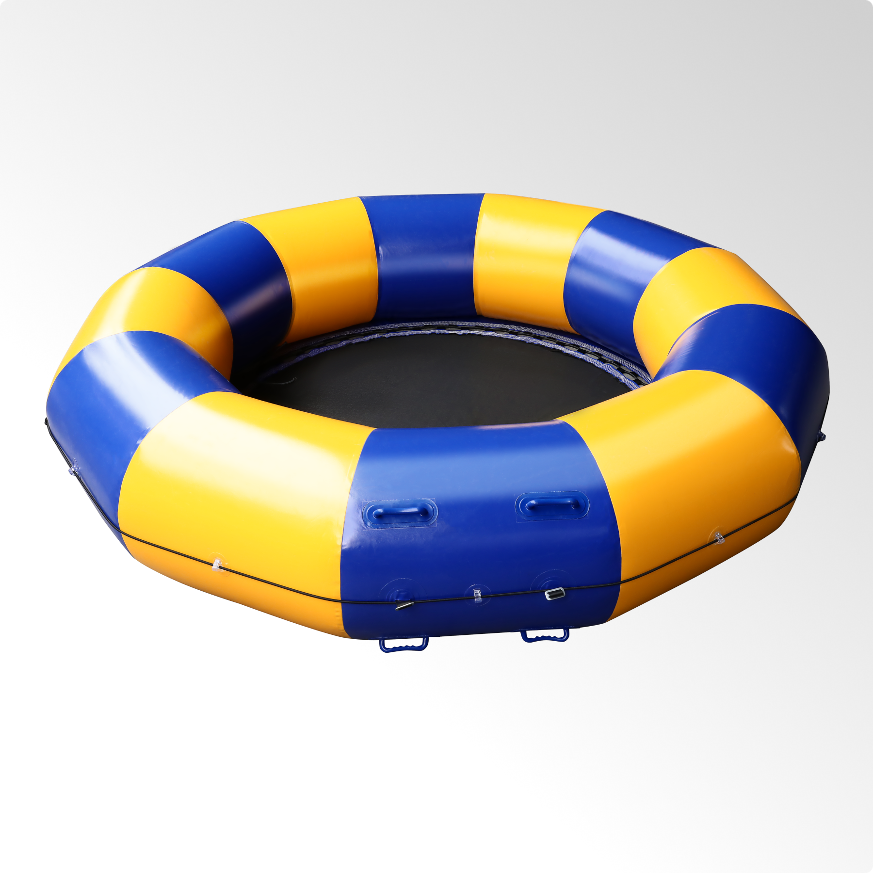 Oryxearth 10FT Inflatable Water Trampoline, Portable Bounce Swim Platform with Electric Air Pump & 4-Step Ladder, with ASTM F381-16 Certified for Pool, Lake and Water Sports, Yellow & Blue
