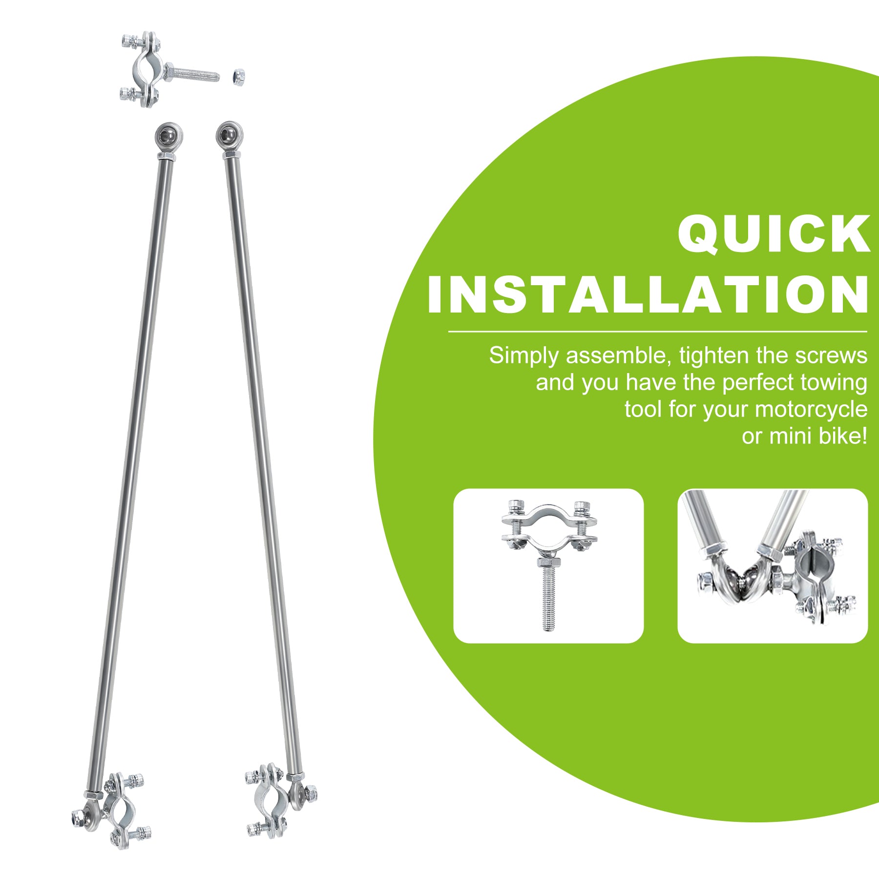 Oryxearth Mini Adjustable Tow Bar, Small Bucket Cart Pull Rod, Wagon Pull Rod for Camping Garden Cleanup