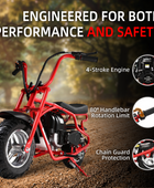 Oryxearth 37.7CC 4-Stroke Mini Bike, Gas Powered Dirt Off Road Trail, up to 15.5 Mph, Red