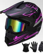 Oryxearth Motocross Dirt Bike Helmet, Off-Road Motorcycle & ATV Helmet with Goggles Gloves