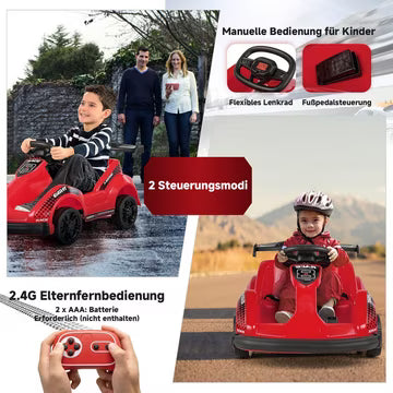 Go-Kart Pedal Go-Kart Kinderfahrzeug 6V 1-3km/h Ferngesteuert vielseitige