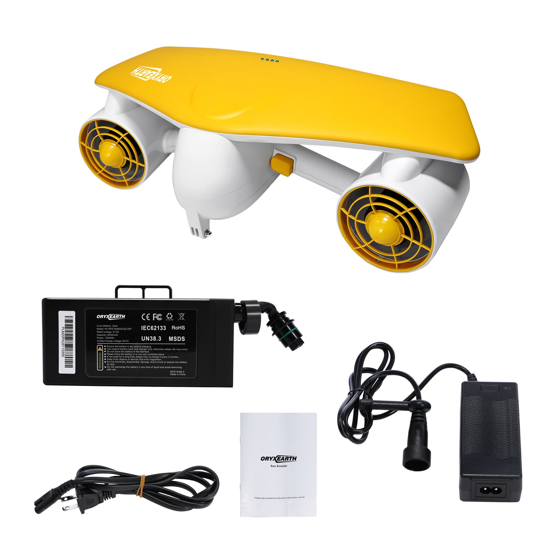 【WMT】Oryxearth Underwater Scooter 2 Gear Speed 12 kgf Swimming Pool Diving Snorkeling Water Scooter