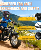 Oryxearth 37.7CC Mini Dirt Bike, 4-Stroke Gas Power 16 mph Bike,Off Road for Teens, Pull Start