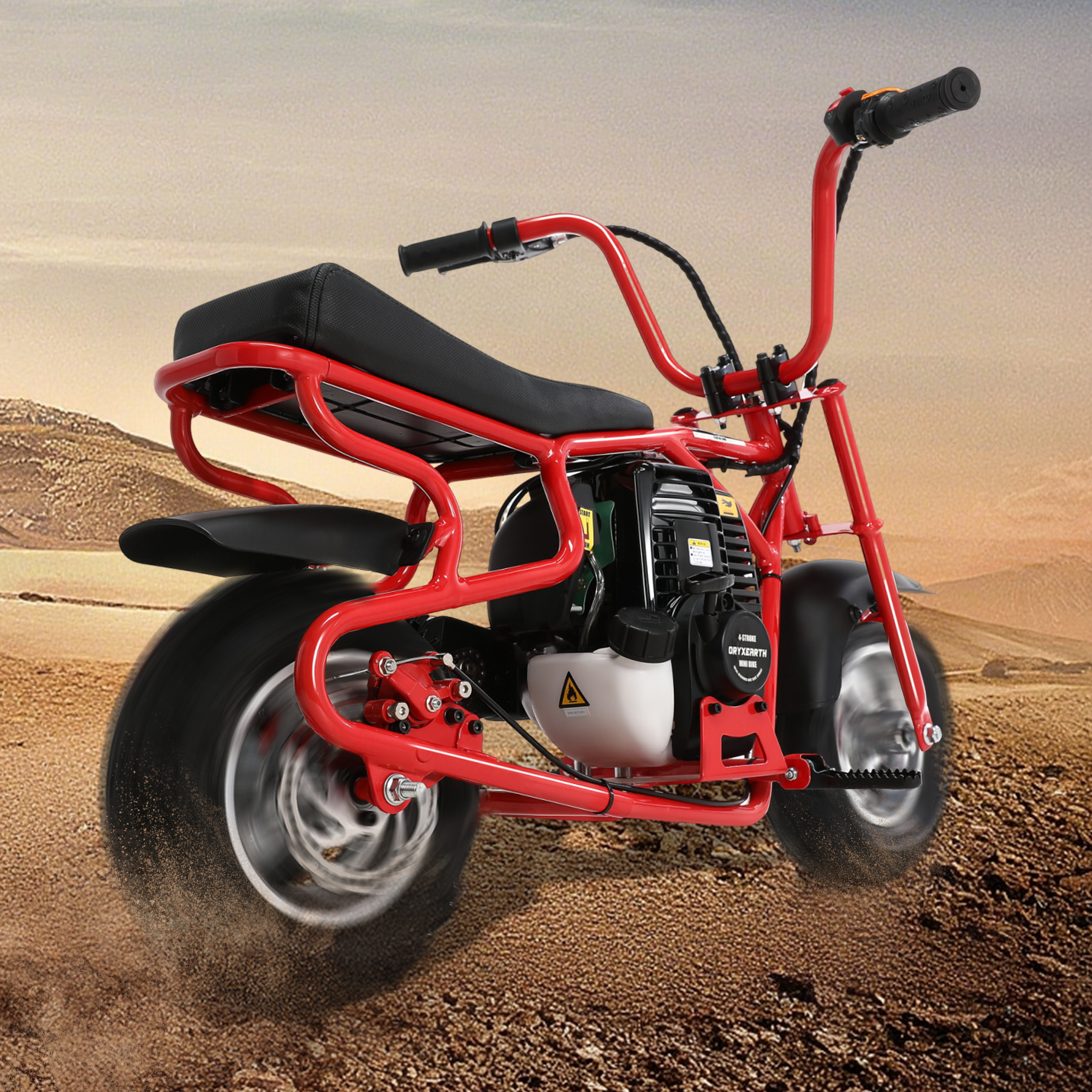 【WMT】Oryxearth 37.7CC 4-Stroke Mini Bike, Gas Powered Dirt Off Road Trail, up to 15.5 Mph, Red