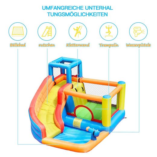 ヒュプフブルク ホームMiYN ヒュプフブルク mit Gebläse Spielplatz im Freien mit Klettern、310 cm x 280 cm x 210 cm (L x B x H) 