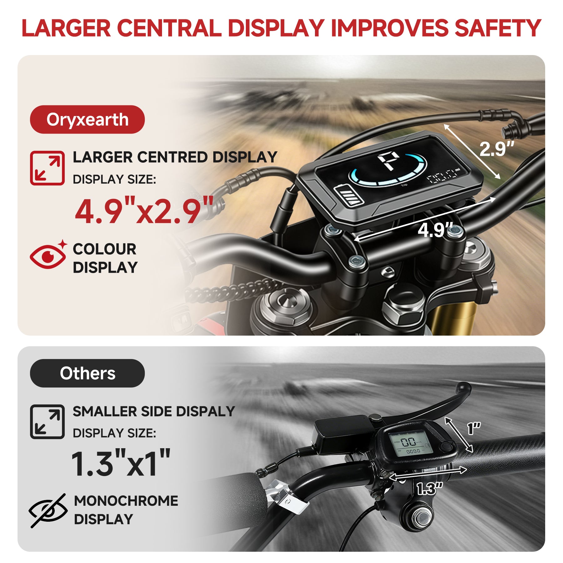 【WMT】Oryxearth 3000W VE-5 Electric Dirt Bike for Teens & Adults, 40 Mph Off-Road Electric-Motorcycle with Dual Hydraulic Brakes and 48V Removable Battery