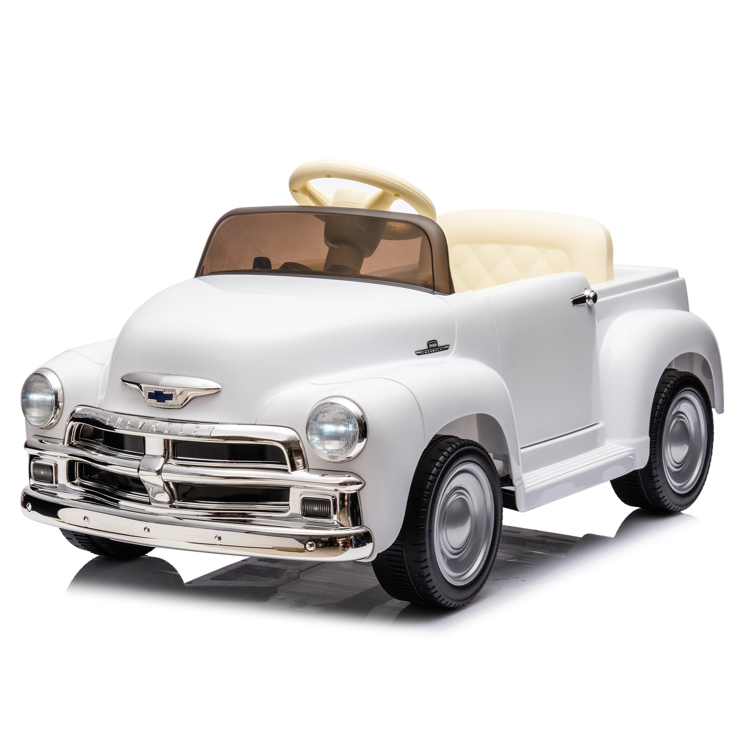 12V Kids Ride On truck car w/parents control, Licensed Chevrolet 3100 pickup,electric car for kid,Vintage modeling,3 speeds,LED Lights,Bluetooth,USB,High-power up to 3.11 MPH,age 3+