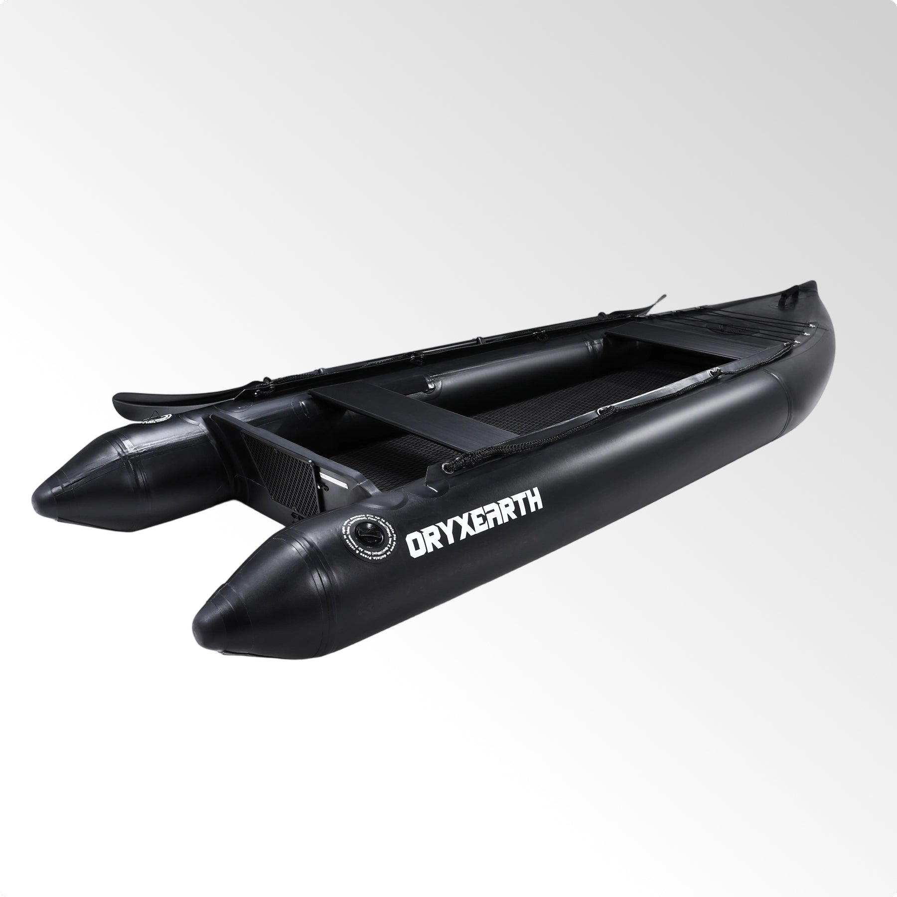 Professional 10.8ft Inflatable Fishing Boat for Adults - Heavy Duty Pontoon Skiff with Aluminum Seat, Includes Pump, Oars & Stabilizer Fin
