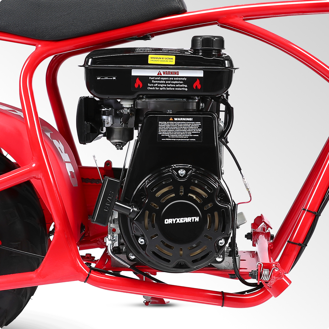 Oryxearth 105CC Kids Dirt Bike - 4-Stroke Gas Mini Motorcycle for Off-Road & Trail Riding, EPA Approved, Supports 185 LBS (Up to 28 MPH), for Adults and Teens, Red