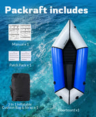 Oryxearth Inflatable Packraft Kayak for Adults, 6.9FT Lightweight TPU Canoe (210D), Portable 1-Person Watercraft for Kayaking, Fishing, Camping, Compact Design