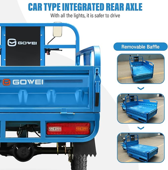 【WMT】Oryxearth 1000W 60V 3-Wheel Electric Vehicle, Up to 21 Mph Electric Minibike, Weight Support Up to 440LBS