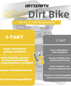 OFFROAD-DIRT-BIKE FÜR KINDER 105CC, 4-Takt-Benzin, Automatikgetriebe, für Kinder ab 13 Jahren, Bürstenmuster