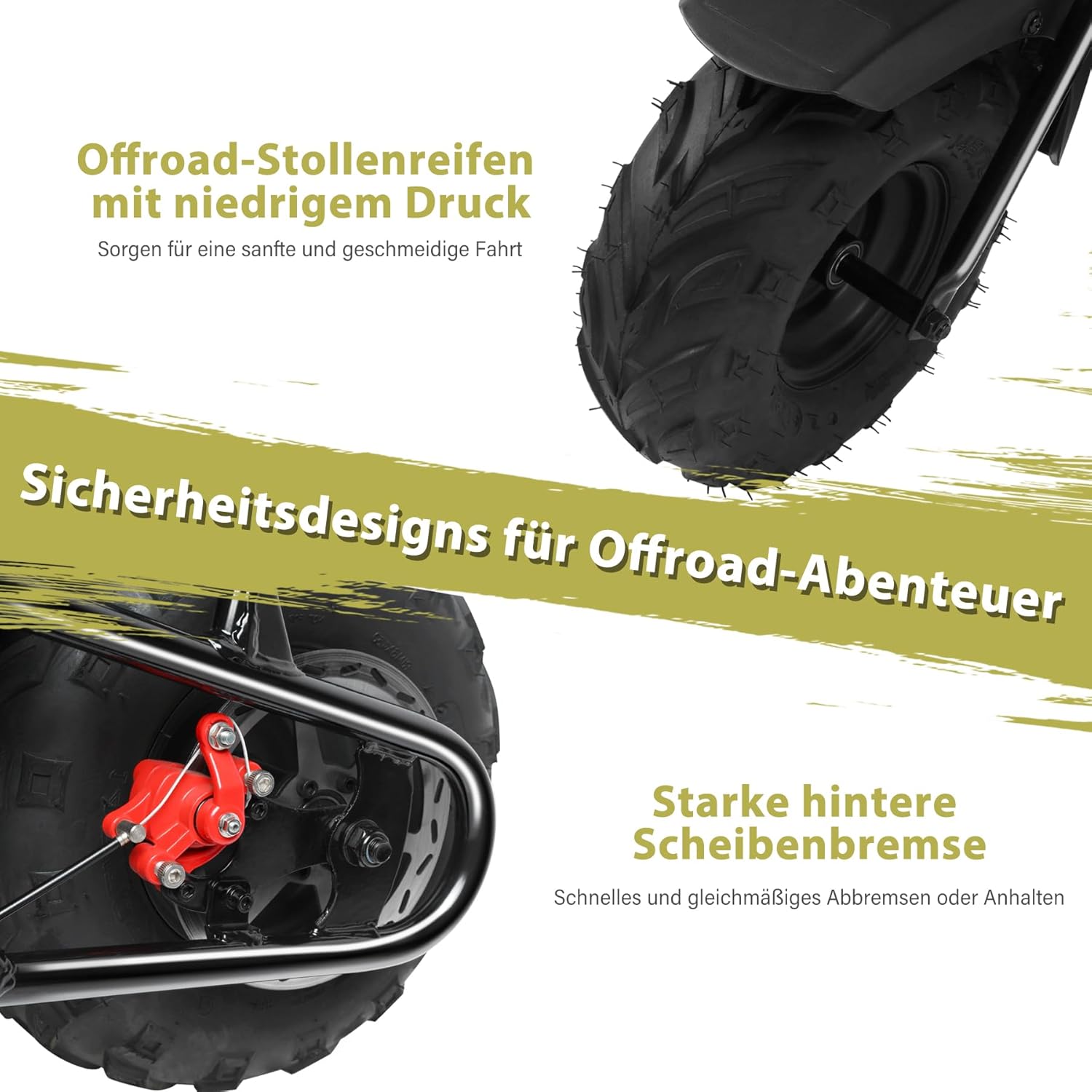 OFFROAD-DIRT-BIKE FÜR KINDER 105CC, 4-Takt-Benzin, Automatikgetriebe, für Kinder ab 13 Jahren, Bürstenmuster