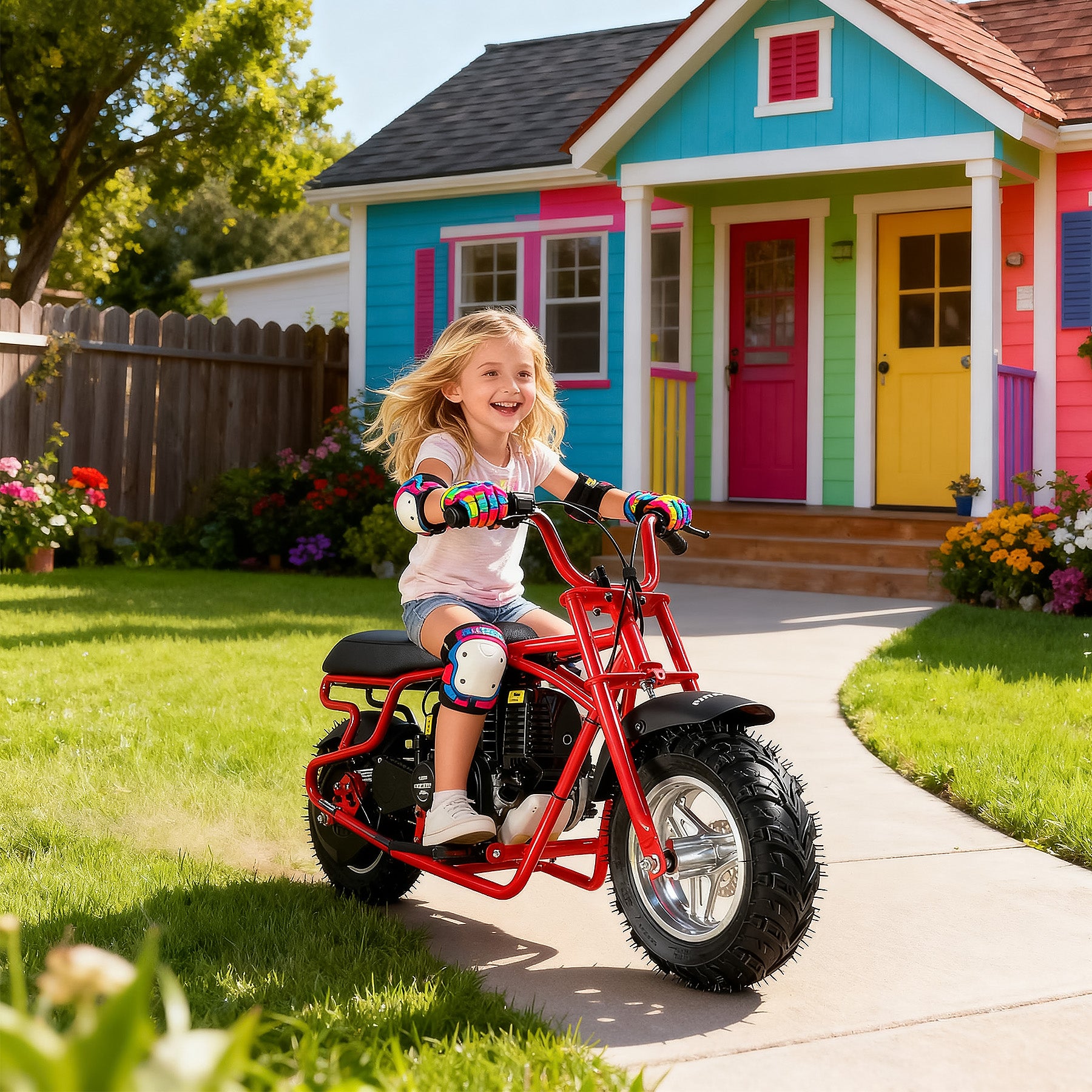 【WMT】Oryxearth 37.7CC Mini Dirt Bike, 4-Stroke Gas Power 16 mph Bike,Off Road for Teens, Pull Start