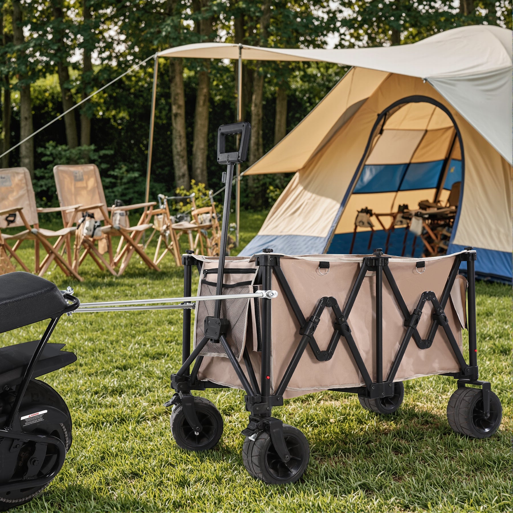 Oryxearth Mini Adjustable Tow Bar, Small Bucket Cart Pull Rod, Wagon Pull Rod for Camping Garden Cleanup