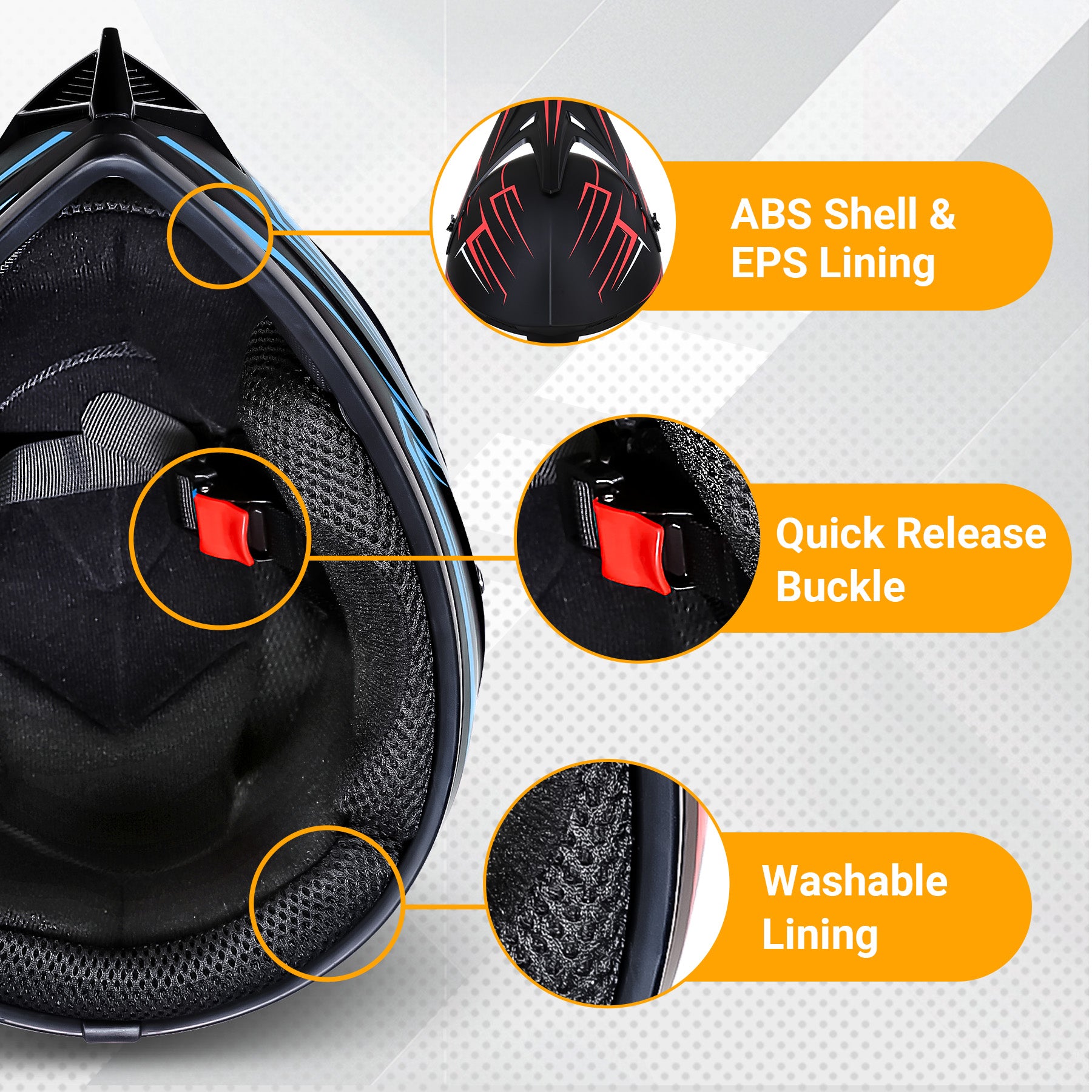 【WMT】Oryxearth Motocross Dirt Bike Helmet, Off-Road Motorcycle & ATV Helmet with Goggles Gloves