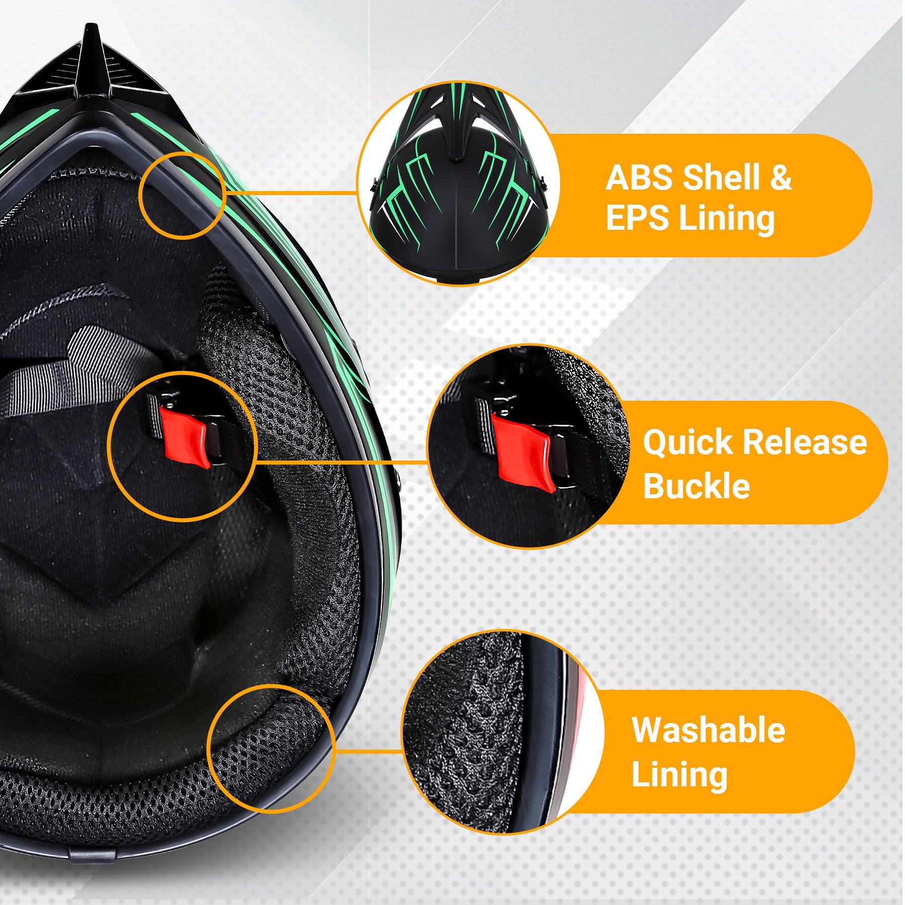 WMT】Oryxearth Motocross Dirt Bike Helmet, Off-Road Motorcycle & ATV H