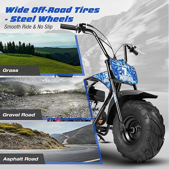 【WMT】Oryxearth 99CC Gas Powered Mini Dirt Bike - Up to 24 MPH, 185 LBS Capacity