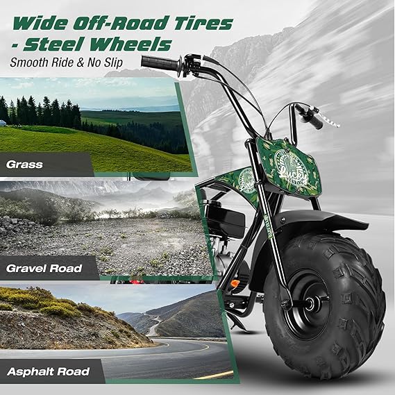 【WMT】Oryxearth 99CC Gas Powered Mini Dirt Bike - Up to 24 MPH, 185 LBS Capacity