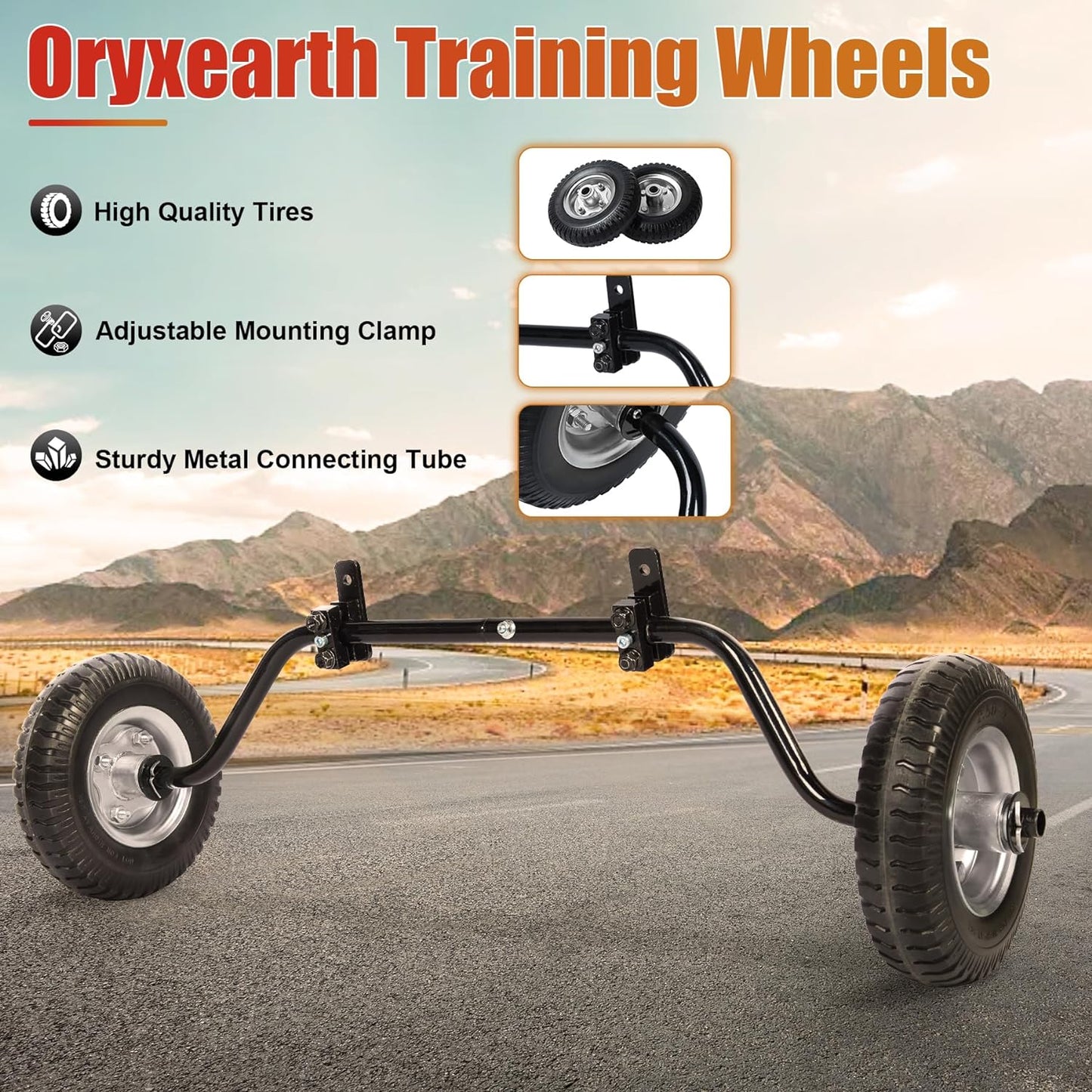 Oryxearth Universelle Dirt Bike-Stützräder, kompatibel mit Coleman Rb100 Realtree Rt100 Motovox Mbx10 Mbx11 Mini-Bike, Kinder-Motorradteile für die meisten Gas-Mini-Pit-Bikes, elektrisches Trail-Bike 