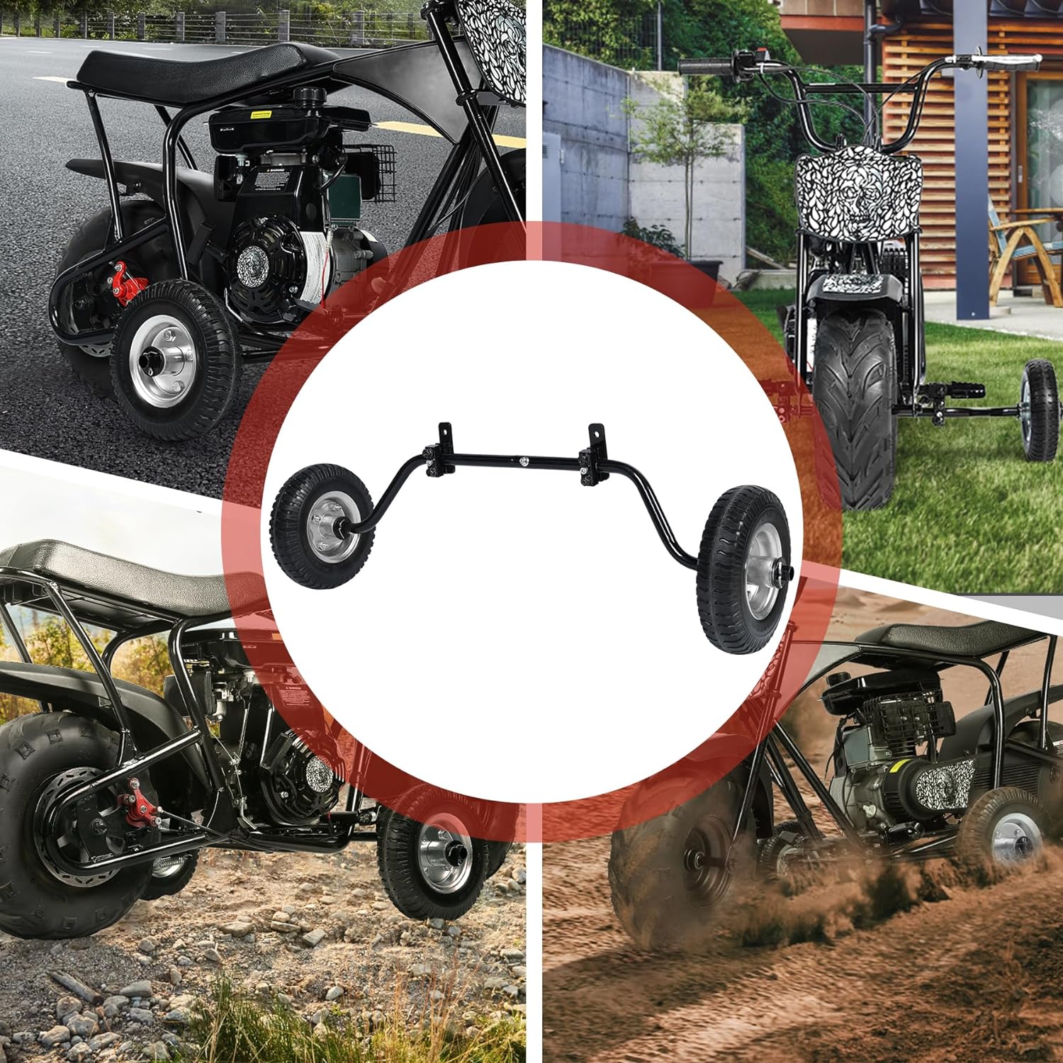 Oryxearth Universal Dirt Bike Training Wheels Compatible with Coleman Rb100 Realtree Rt100 Motovox Mbx10 Mbx11 Mini Bike,Kids Motorcycle Parts for Most Gas Mini Pit Bikes Electric Trail Bike