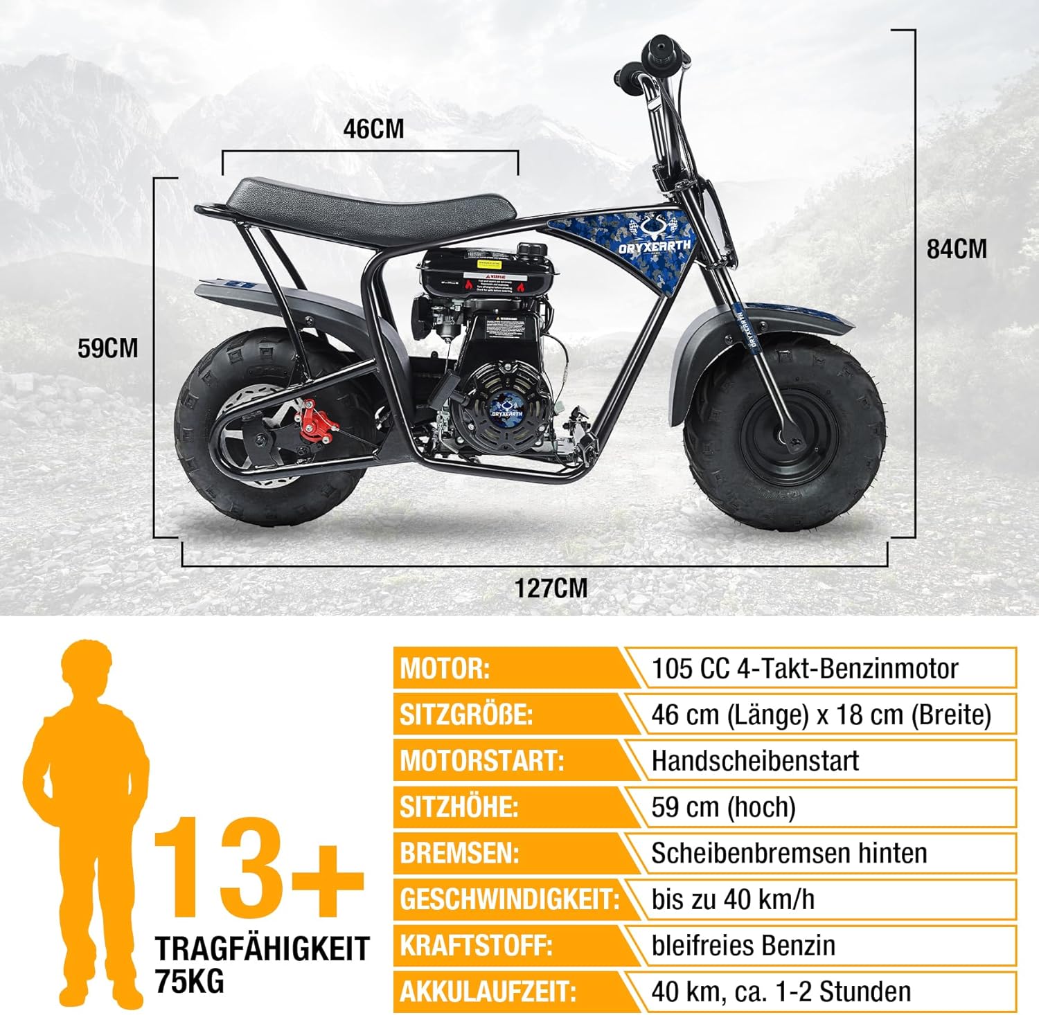 Voiture tout-terrain électrique pour enfants - ORYXEARTH - UTV - Batterie 12V - Vitesse 2-6 km/h