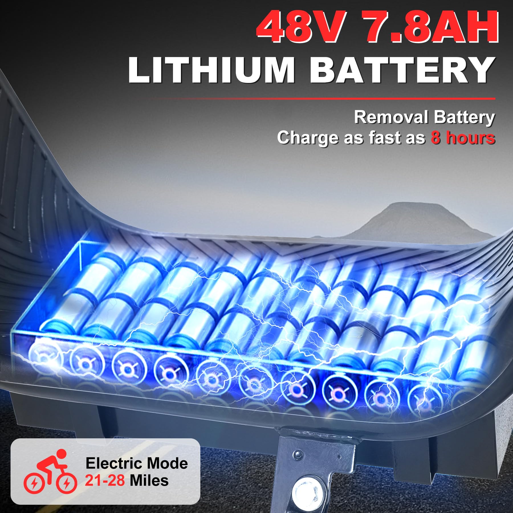 Oryxearth Adult Fat Tire, All-Terrain, Black Electric Bike