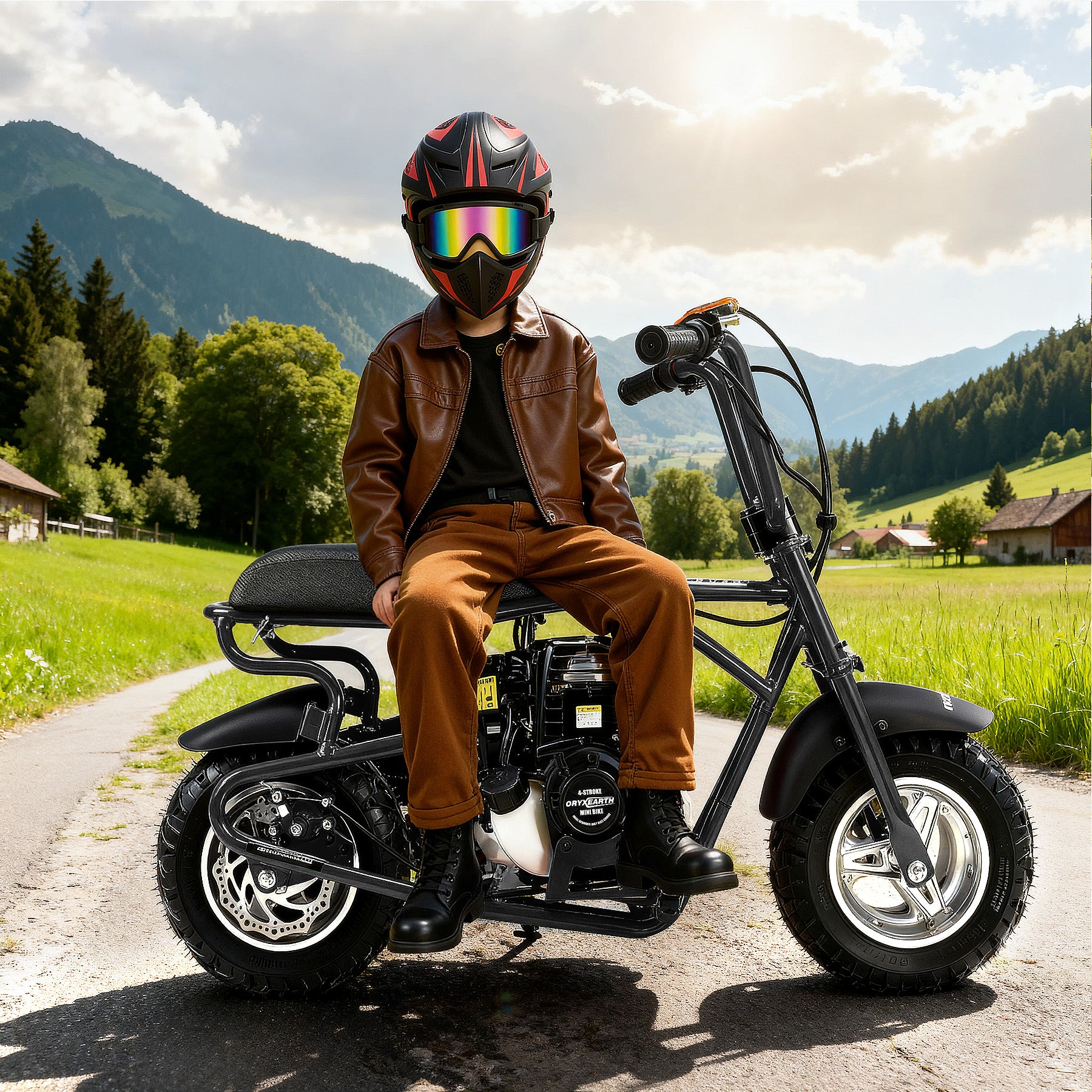 【WMT】Oryxearth 37.7CC Mini Dirt Bike, 4-Stroke Gas Power 16 mph Bike,Off Road for Teens, Pull Start