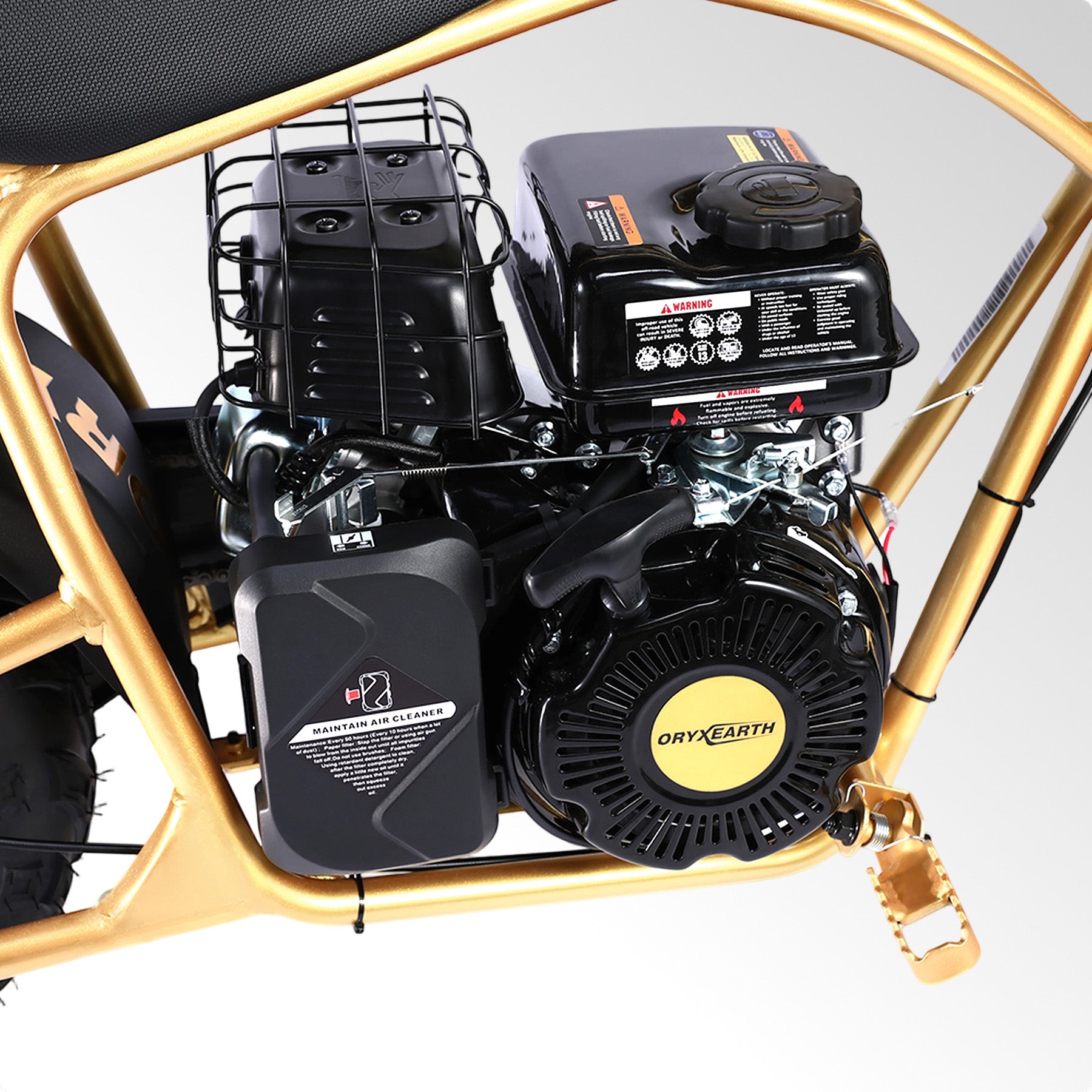 Oryxearth BRM100-4 99CC Off-Road Gas Mini Bike for Adults & Teens, Limited Edition Gold, Supports Up to 220 lbs