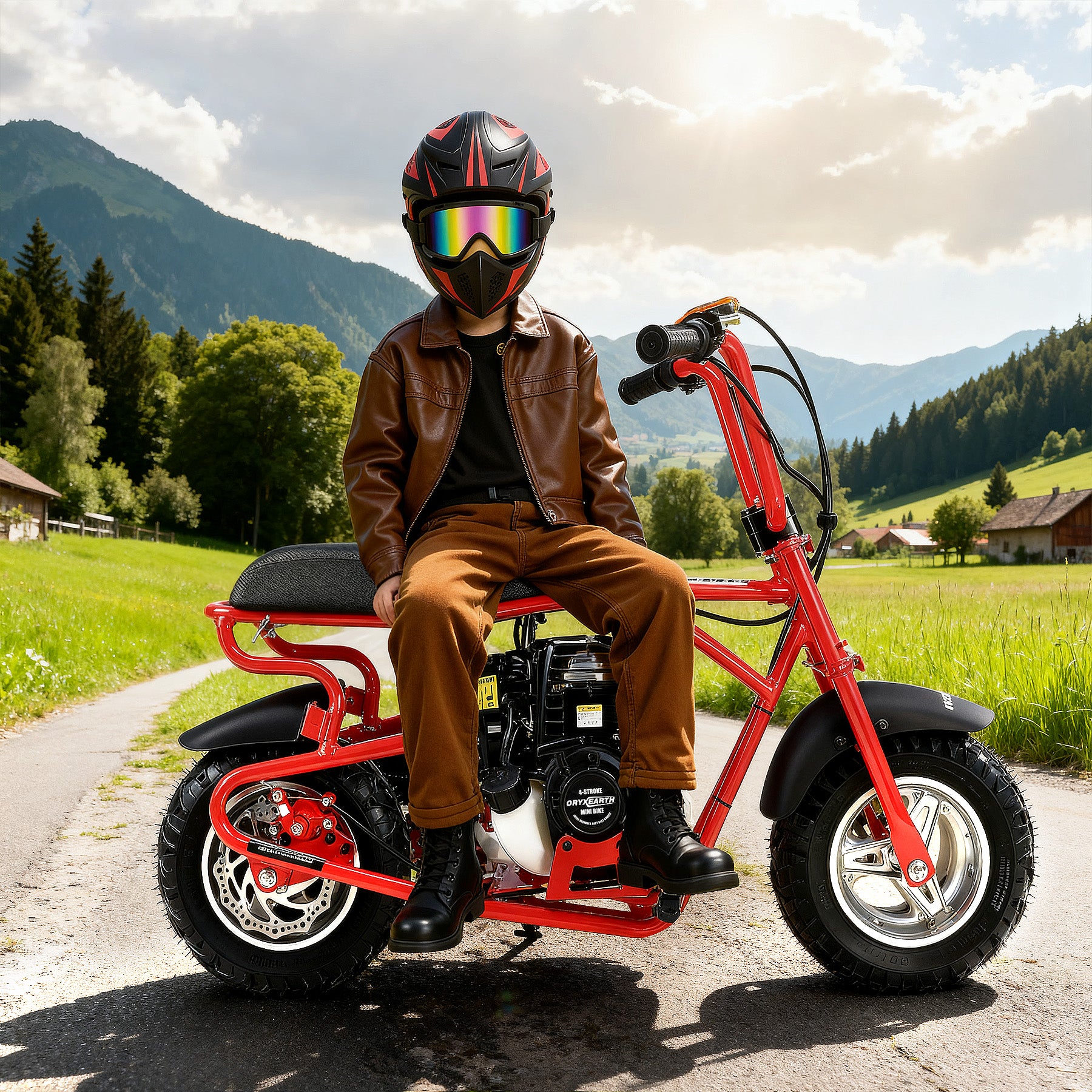 Oryxearth 37.7CC Mini Dirt Bike, 4-Stroke Gas Power 16 mph Bike,Off Road for Teens, Pull Start