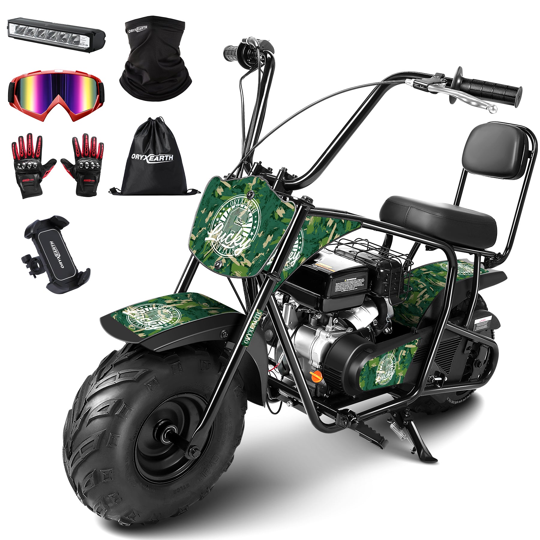 Oryxearth 99CC Mini-Dirtbike mit Benzinantrieb – bis zu 24 MPH, 185 Pfund Tragkraft