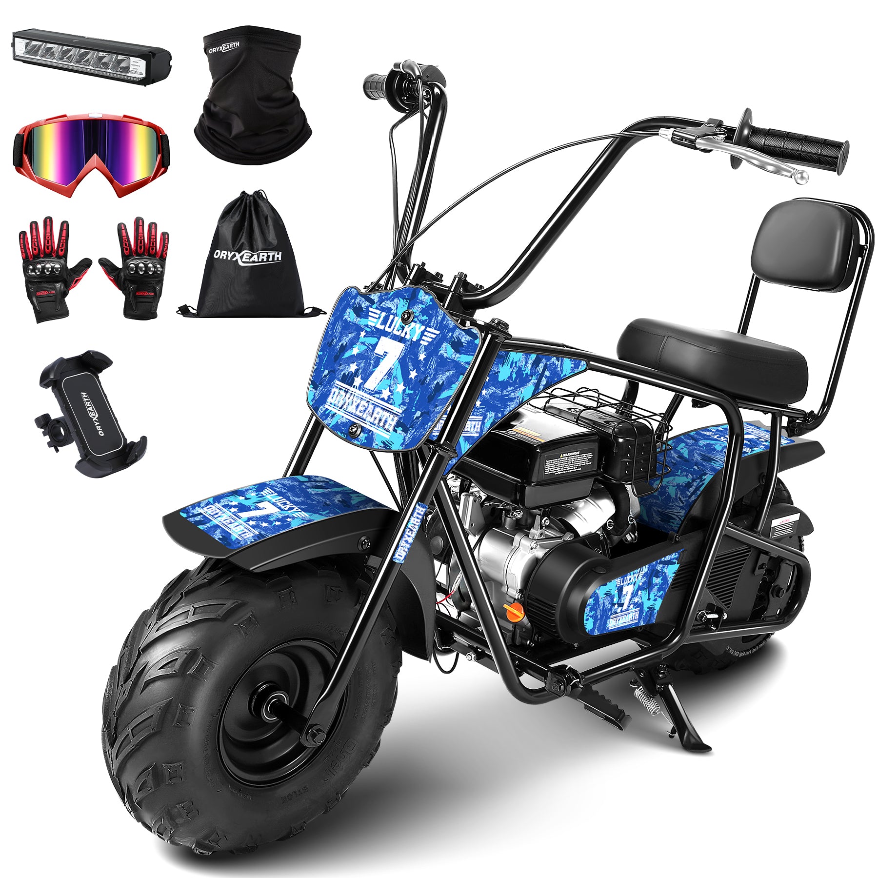 Oryxearth 99CC Mini-Dirtbike mit Benzinantrieb – bis zu 24 MPH, 185 Pfund Tragkraft