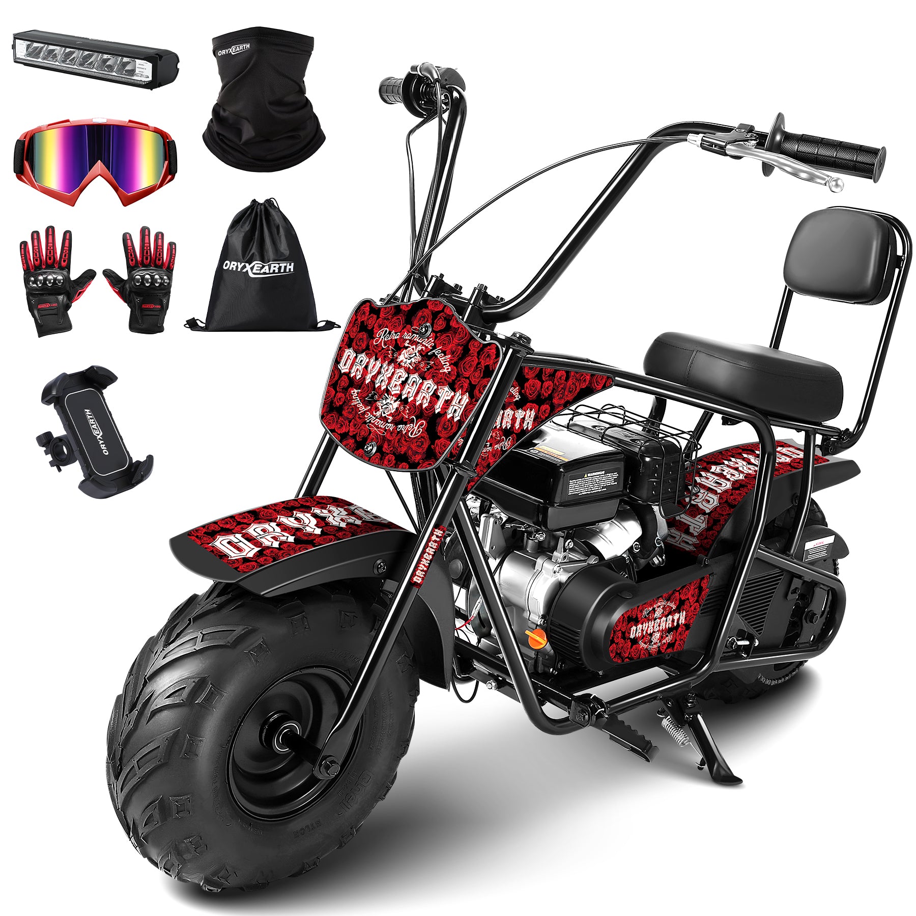 Oryxearth 99CC Mini-Dirtbike mit Benzinantrieb – bis zu 24 MPH, 185 Pfund Tragkraft