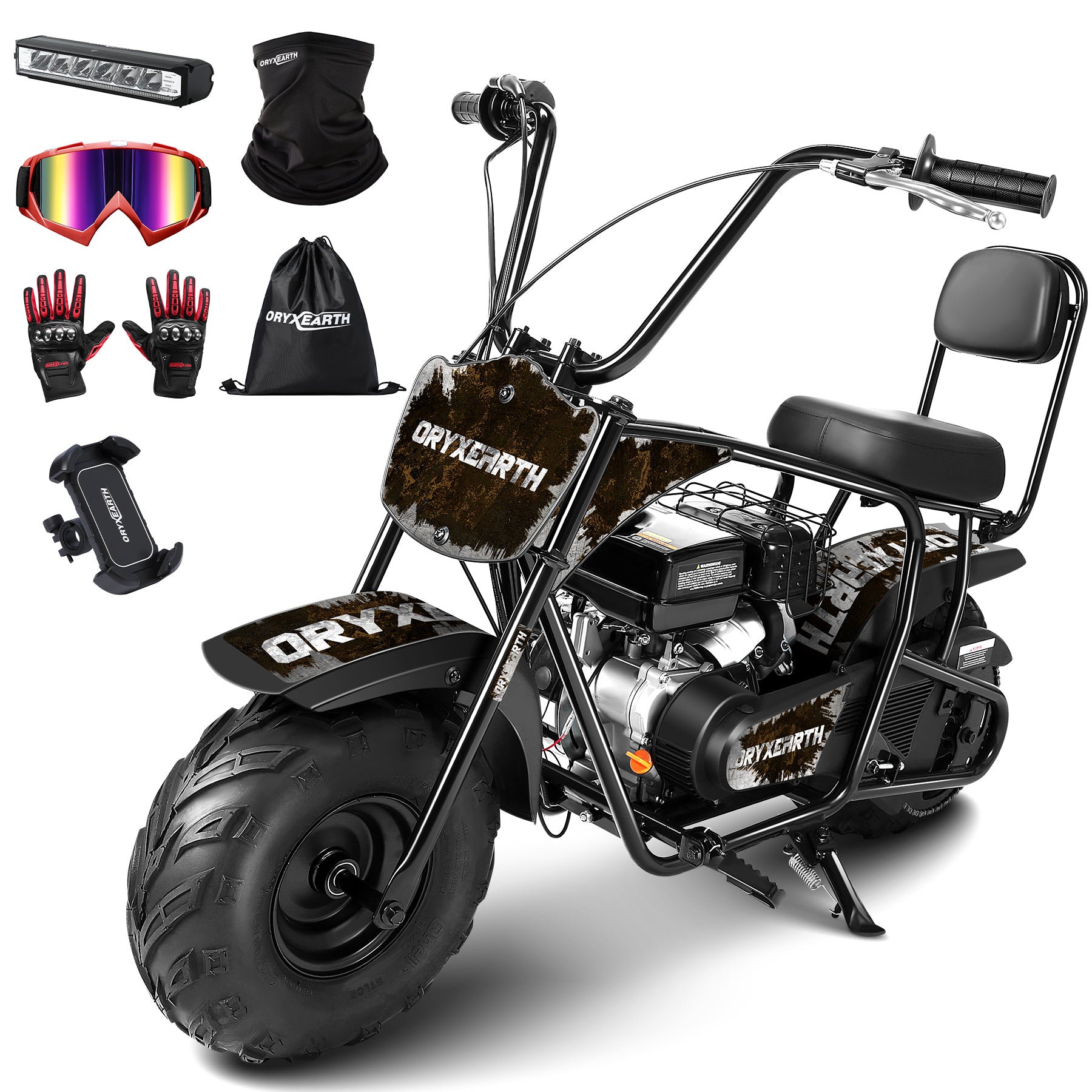 Oryxearth 99CC Mini-Dirtbike mit Benzinantrieb – bis zu 24 MPH, 185 Pfund Tragkraft