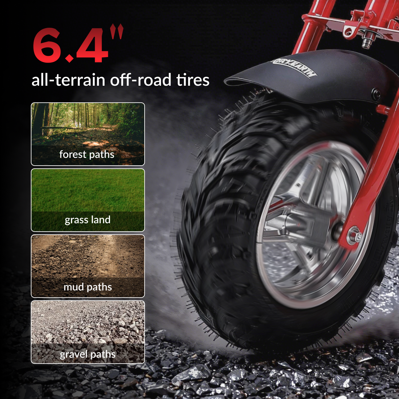 Oryxearth 37.7CC Mini Dirt Bike, 4-Stroke Gas Power 16 mph Bike,Off Road for Teens, Pull Start