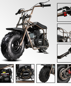 BRM100P-1 Gas Mini Bike-Rust Brown,Up to 28 MPH