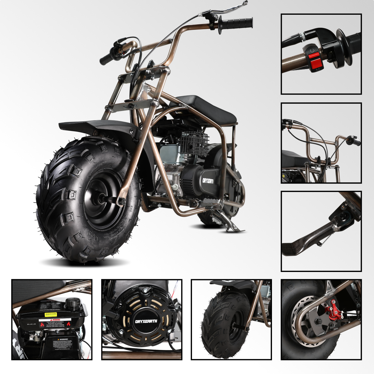 BRM100P-1 Gas Mini Bike-Rust Brown,Up to 28 MPH