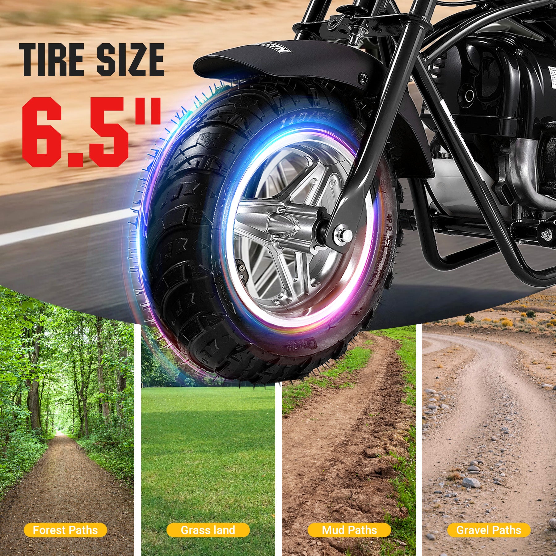 【WMT】Oryxearth 37.7CC Mini Dirt Bike, 4-Stroke Gas Power 16 mph Bike,Off Road for Teens, Pull Start