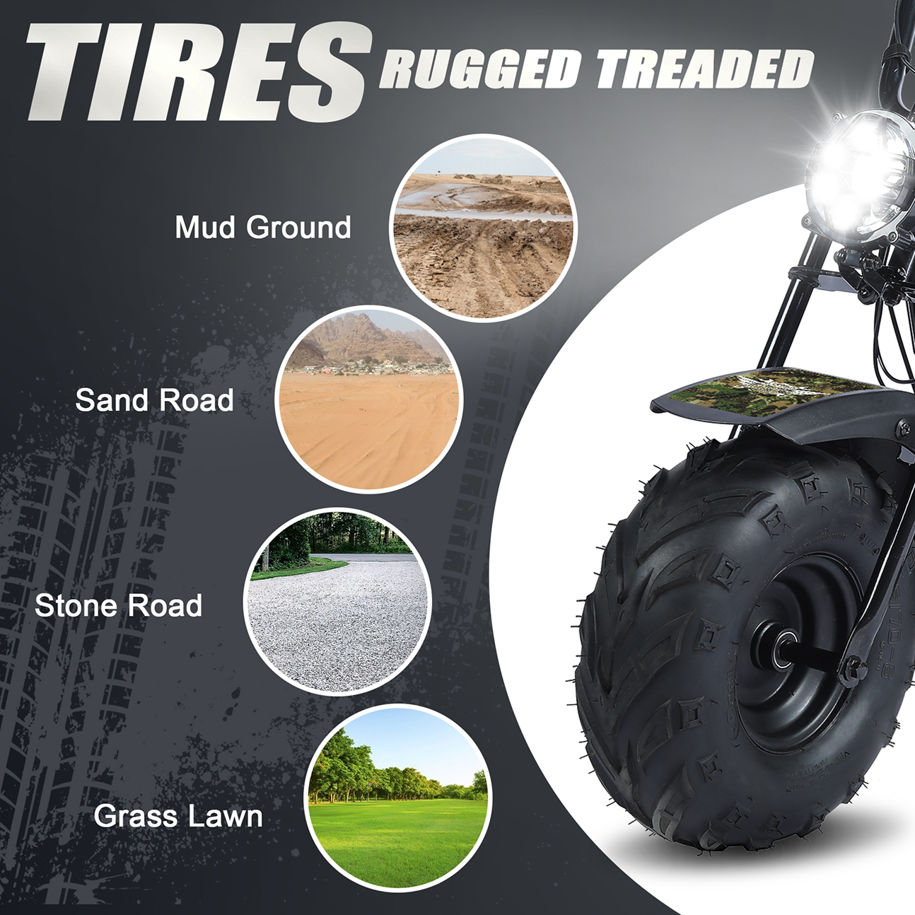 Oryxearth 子供用電動ダートバイク ヘッドライトとポータブルバッグ付き