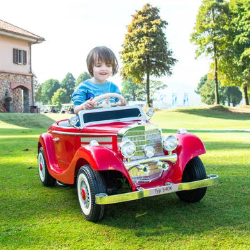 ORYXEARTH Retro-Elektroauto für Kinder – 12-V-Batterie – Geschwindigkeit 3-6 km/h