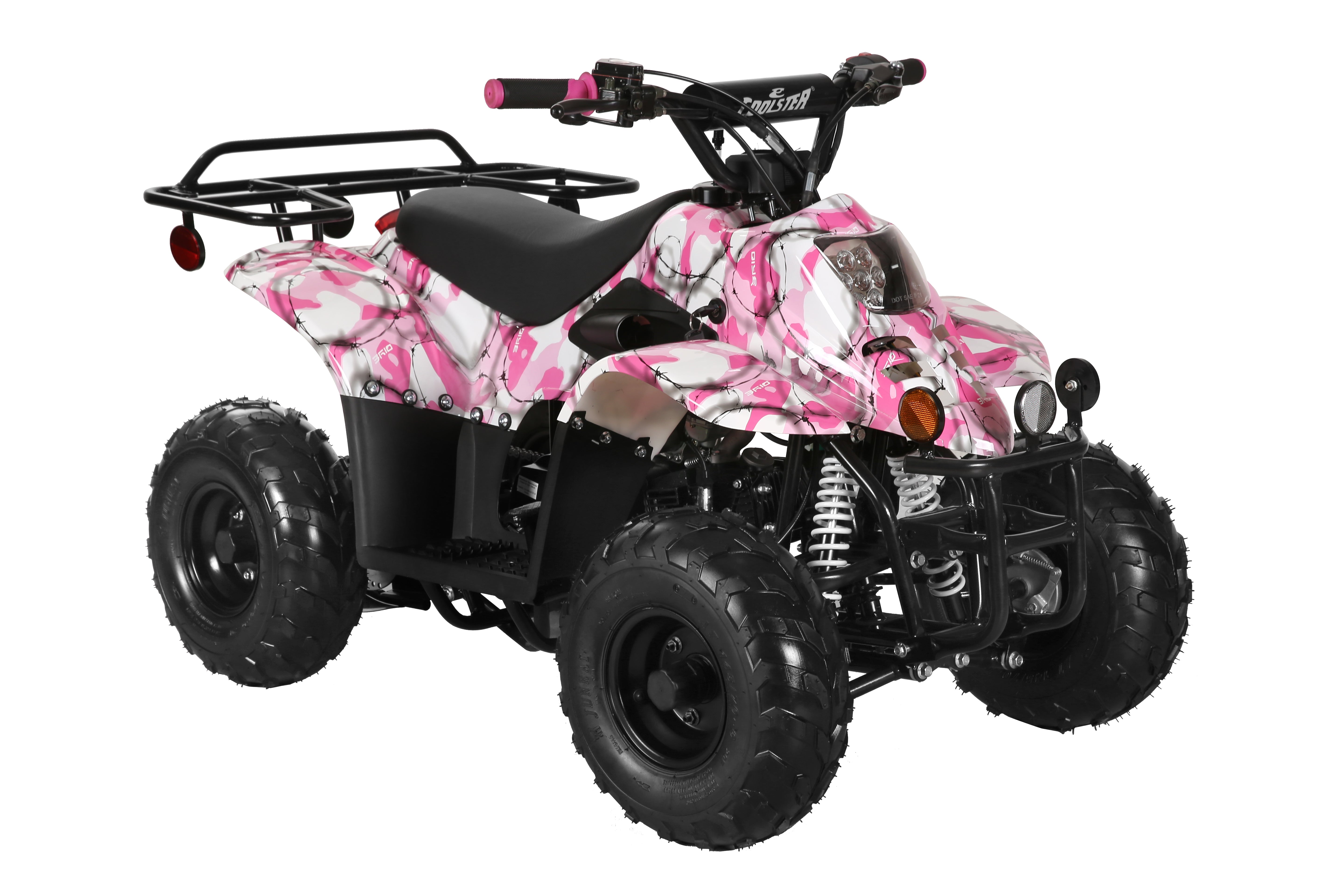 Coolster 110CC 4-Stroke Kids ATV, 10mph Max Speed, Front & Rear Disc Brakes, All-Terrain 4-Wheeler with LED Lights, Supports Up to 143 LBS