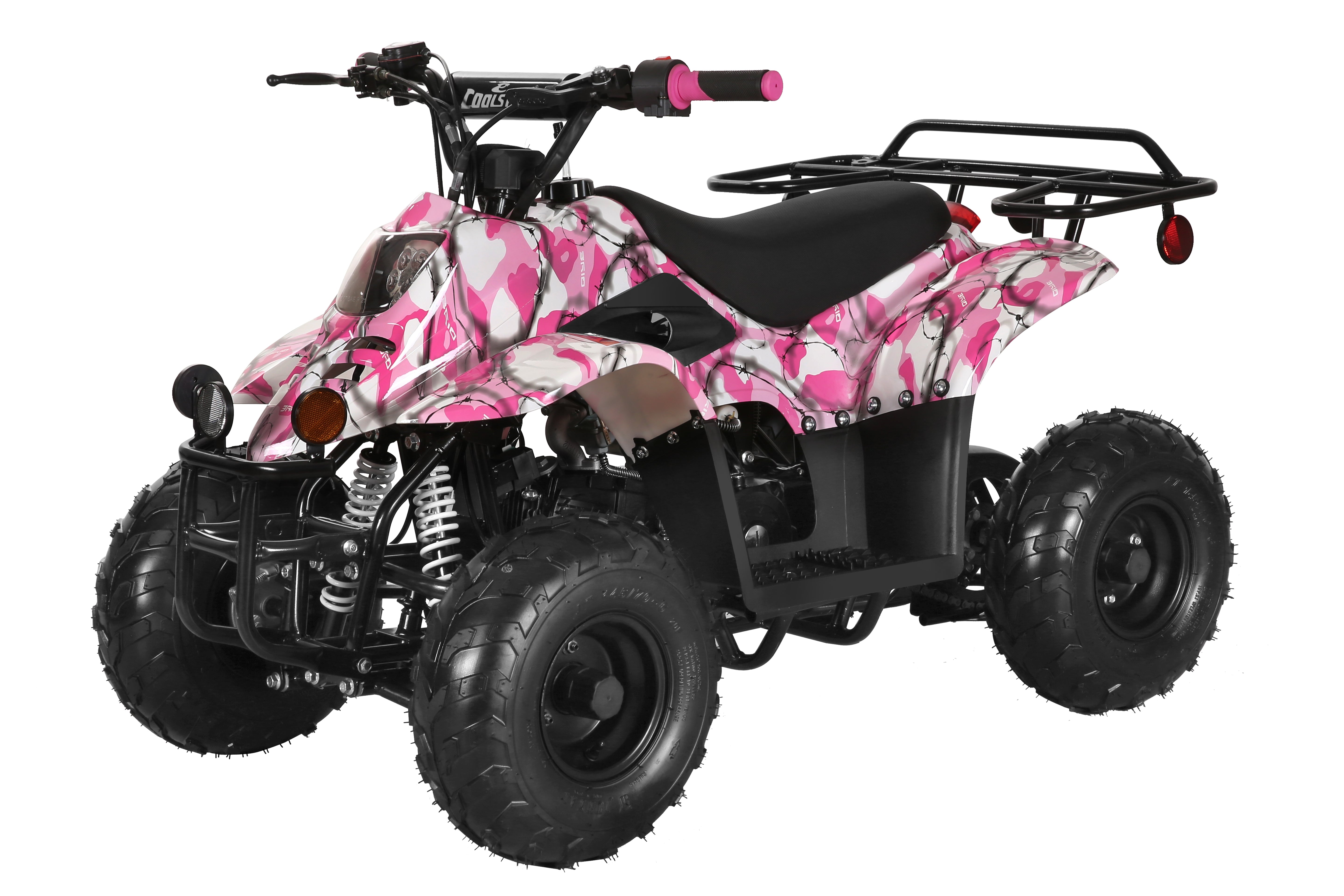Coolster 110CC 4-Stroke Kids ATV, 10mph Max Speed, Front & Rear Disc Brakes, All-Terrain 4-Wheeler with LED Lights, Supports Up to 143 LBS