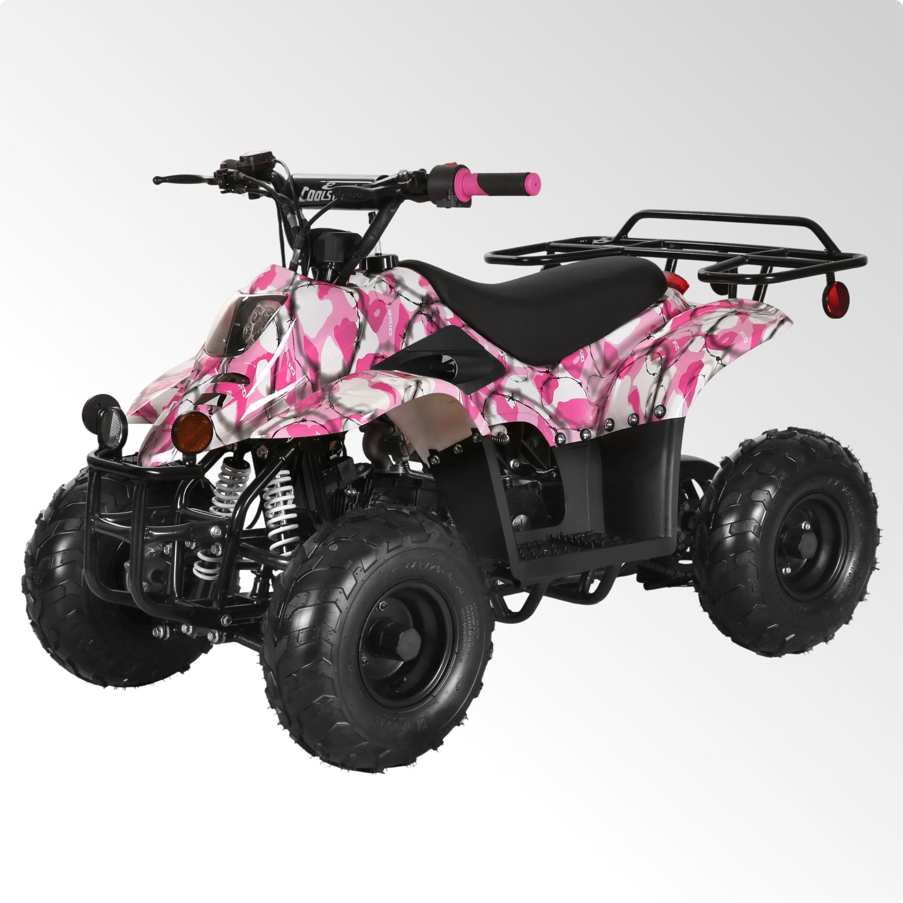 Coolster 110CC 4-Stroke Kids ATV, 10mph Max Speed, Front & Rear Disc Brakes, All-Terrain 4-Wheeler with LED Lights, Supports Up to 143 LBS