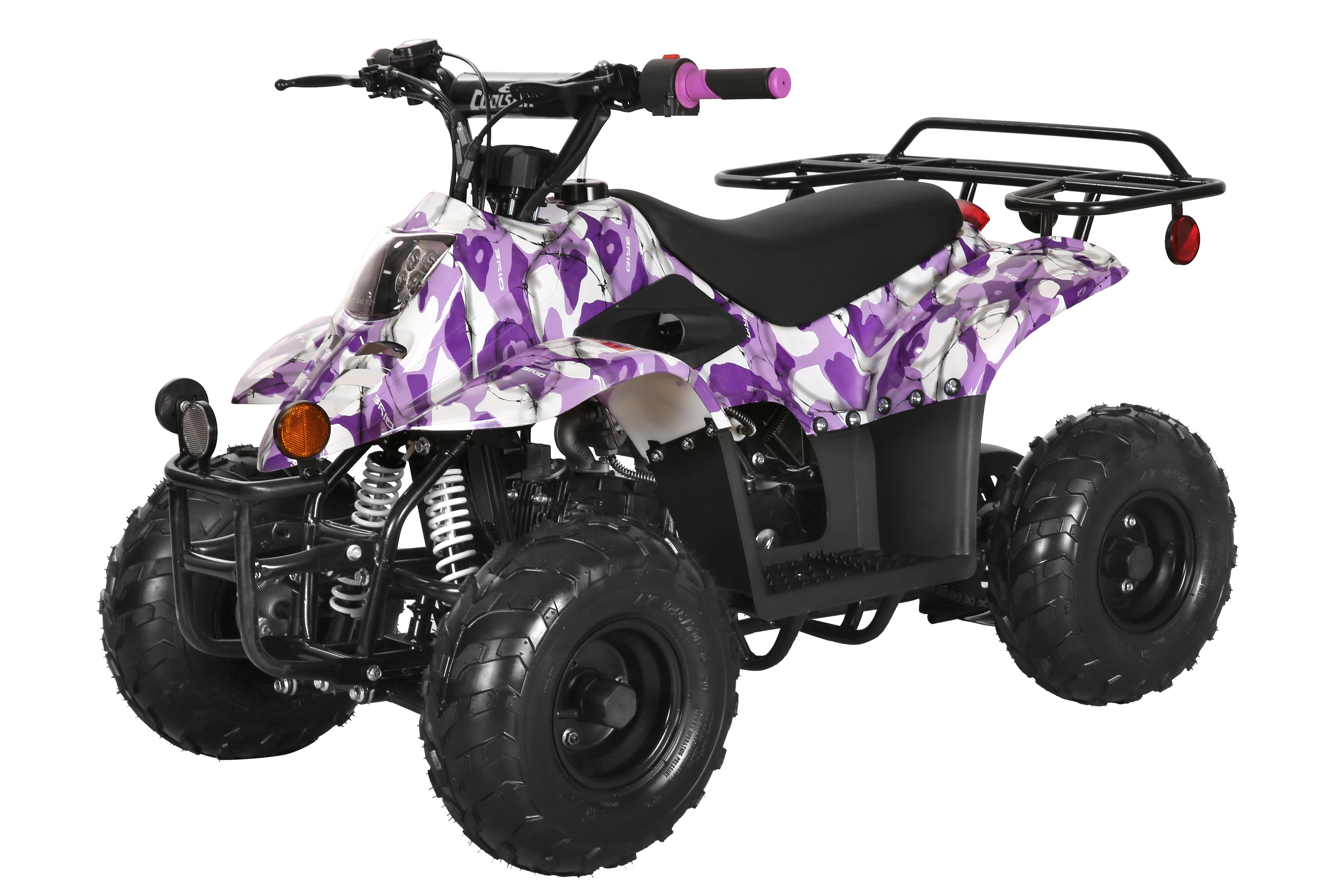 Coolster 110CC 4-Stroke Kids ATV, 10mph Max Speed, Front & Rear Disc Brakes, All-Terrain 4-Wheeler with LED Lights, Supports Up to 143 LBS