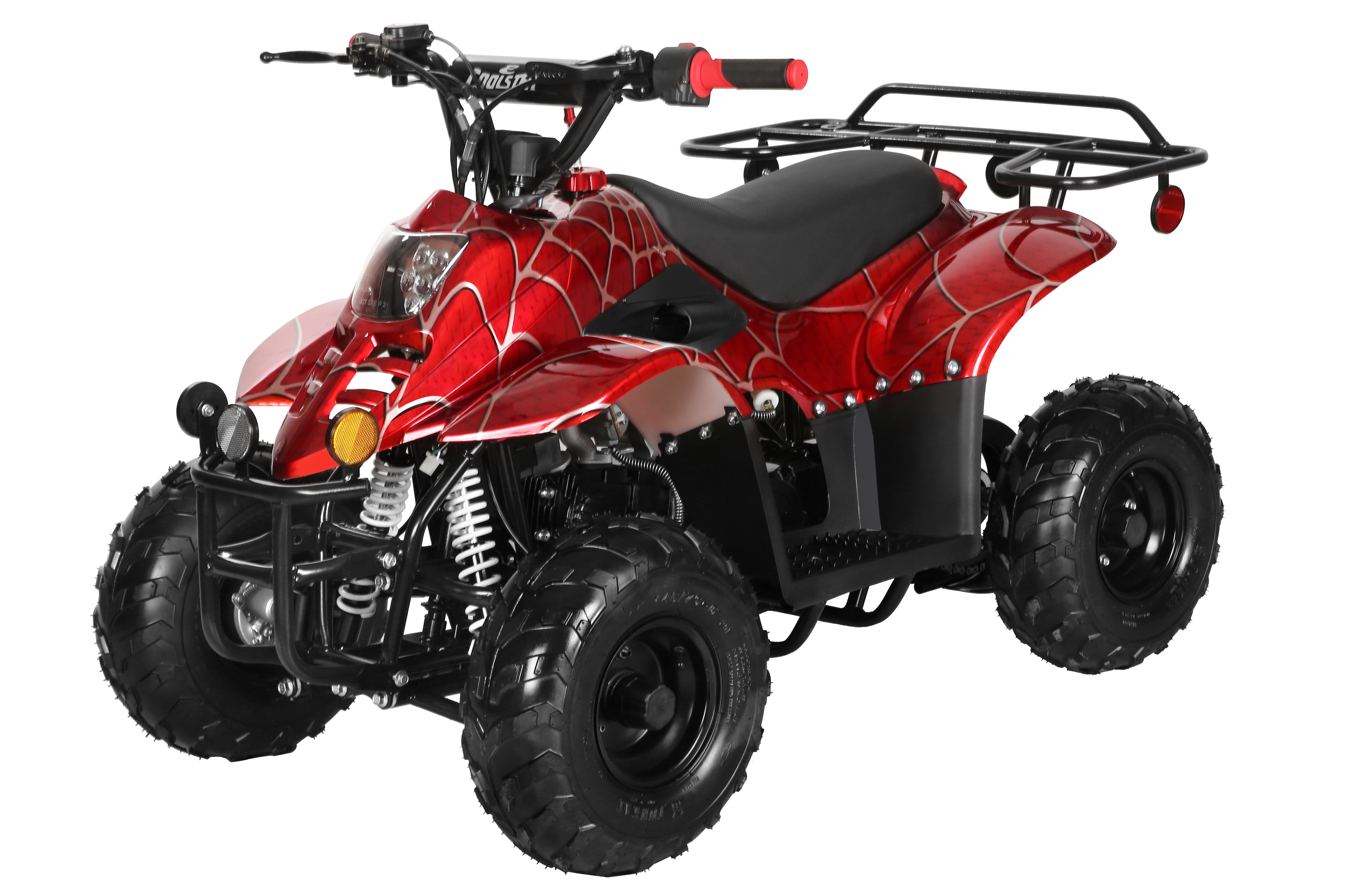 Coolster 110CC 4-Stroke Kids ATV, 10mph Max Speed, Front & Rear Disc Brakes, All-Terrain 4-Wheeler with LED Lights, Supports Up to 143 LBS